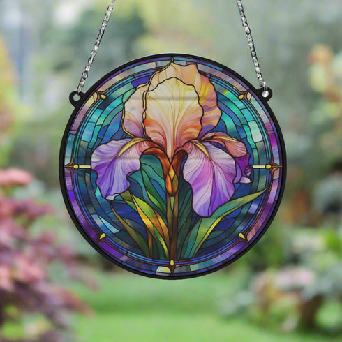 Iris Stained Glass Effect Suncatcher